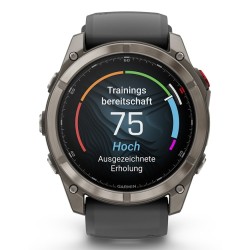 Garmin Fenix 8 Pro Išmanusis laikrodis 51 mm AMOLED Sapphire, Titanium, Graphite/Black silicone band