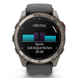 Garmin Fenix 8 Pro Išmanusis laikrodis 51 mm AMOLED Sapphire, Titanium, Graphite/Black silicone band