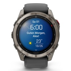 Garmin Fenix 8 Pro Išmanusis laikrodis 51 mm AMOLED Sapphire, Titanium, Graphite/Black silicone band