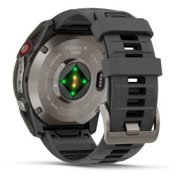 Garmin Fenix 8 Pro Išmanusis laikrodis 51 mm AMOLED Sapphire, Titanium, Graphite/Black silicone band