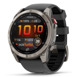 Garmin Fenix 8 Pro Išmanusis laikrodis 51 mm AMOLED Sapphire, Titanium, Graphite/Black silicone band