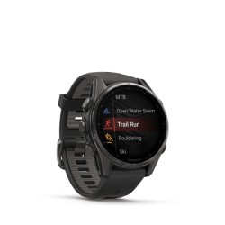 Garmin Fenix 8 Išmanusis laikrodis 43 mm AMOLED Sapphire,Carbon grey Ti.,Black/Pebble grey sil. band