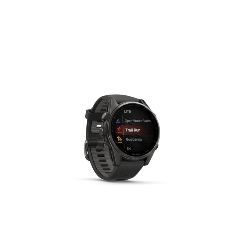Garmin Fenix 8 Išmanusis laikrodis 43 mm AMOLED Sapphire,Carbon grey Ti.,Black/Pebble grey sil. band