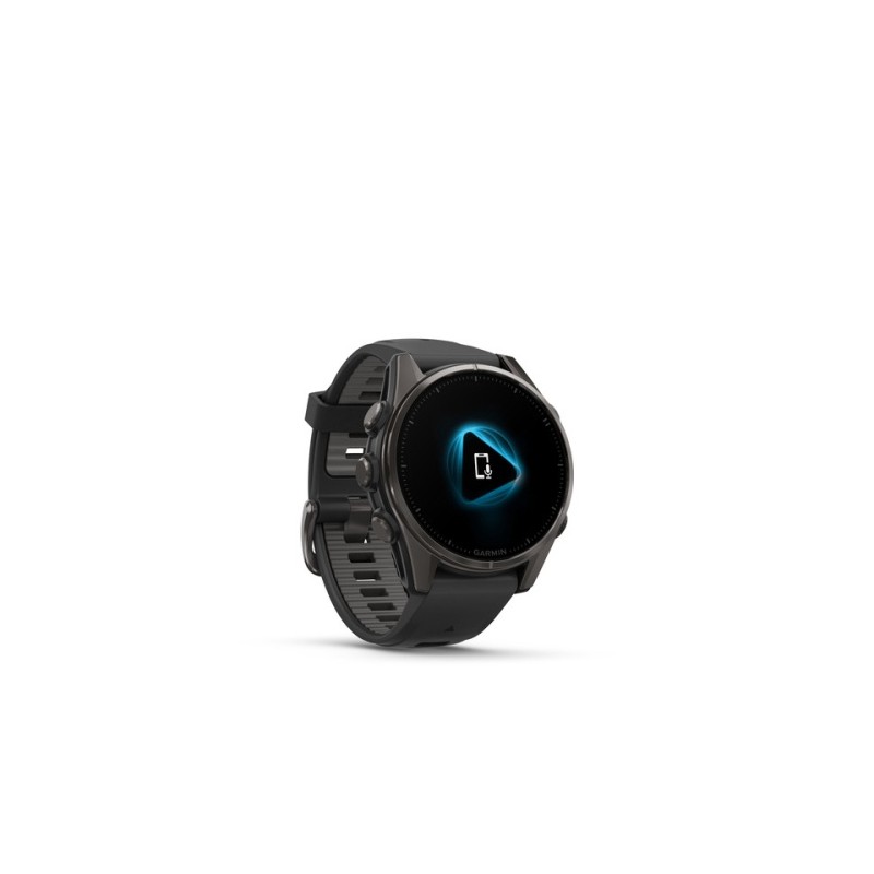 Garmin Fenix 8 Išmanusis laikrodis 43 mm AMOLED Sapphire,Carbon grey Ti.,Black/Pebble grey sil. band