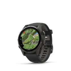 Garmin Fenix 8 Išmanusis laikrodis 43 mm AMOLED Sapphire,Carbon grey Ti.,Black/Pebble grey sil. band