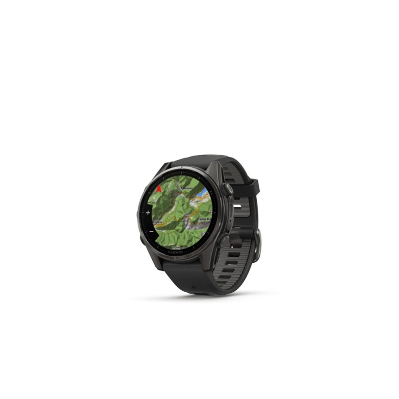 Garmin Fenix 8 Išmanusis laikrodis 43 mm AMOLED Sapphire,Carbon grey Ti.,Black/Pebble grey sil. band