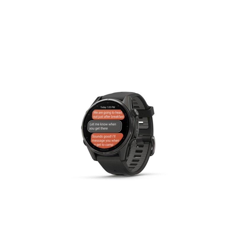 Garmin Fenix 8 Išmanusis laikrodis 43 mm AMOLED Sapphire,Carbon grey Ti.,Black/Pebble grey sil. band