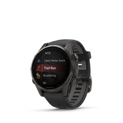 Garmin Fenix 8 Išmanusis laikrodis 43 mm AMOLED Sapphire,Carbon grey Ti.,Black/Pebble grey sil. band