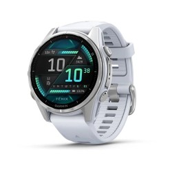 Garmin Fenix 8 Išmanusis laikrodis 43 mm AMOLED Silver with Whitestone silicone band