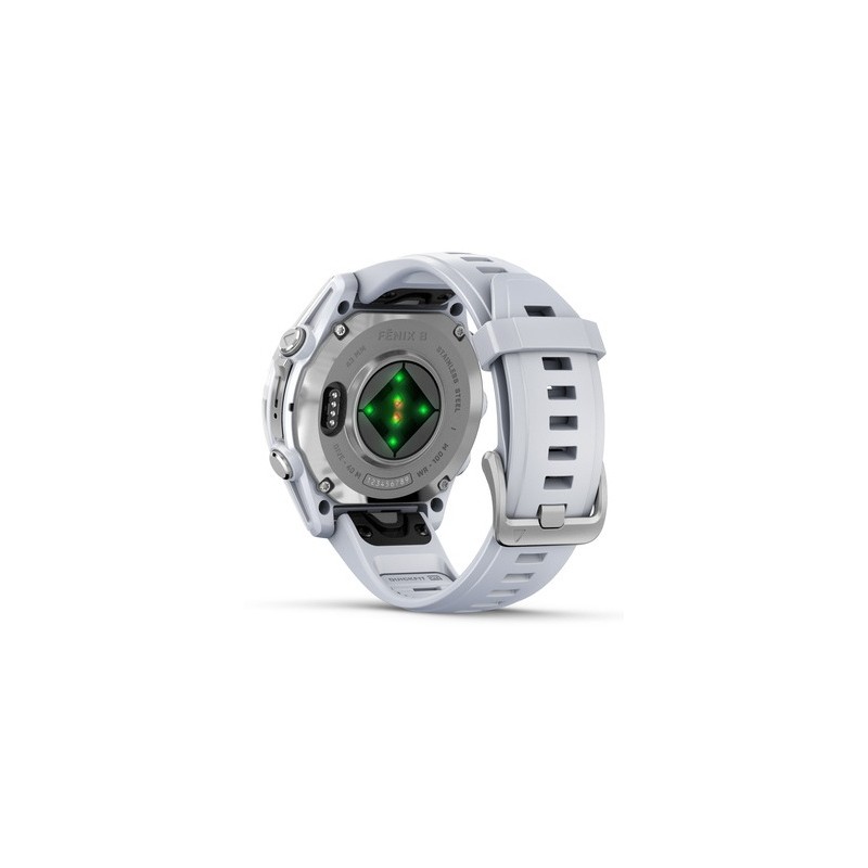 Garmin Fenix 8 Išmanusis laikrodis 43 mm AMOLED Silver with Whitestone silicone band