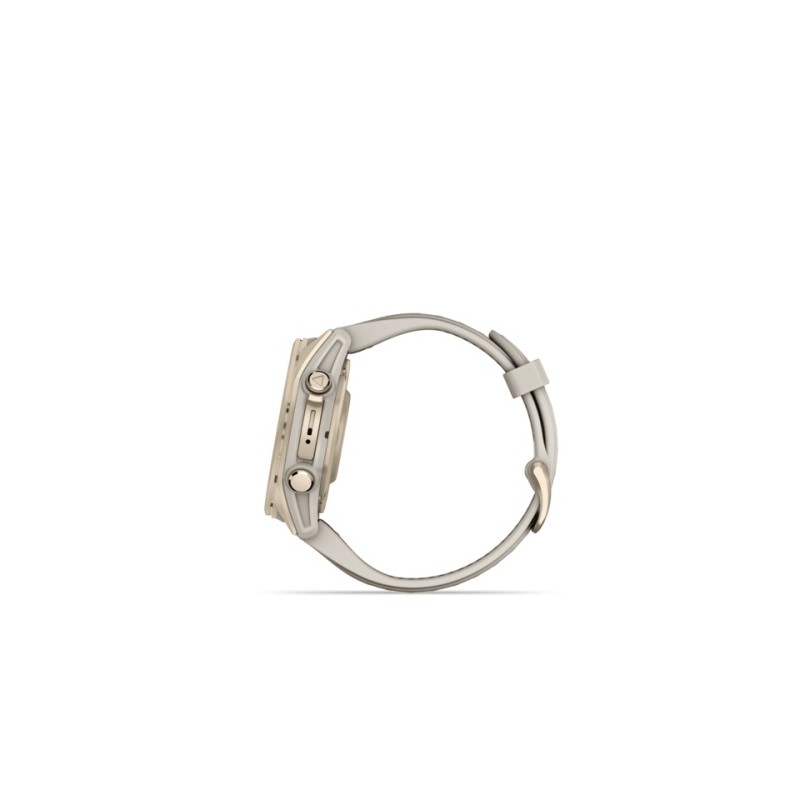 Garmin Fenix 8 Išmanusis laikrodis 43 mm AMOLED Sapphire,Soft Gold,Fog grey/dark sandstone sil. band