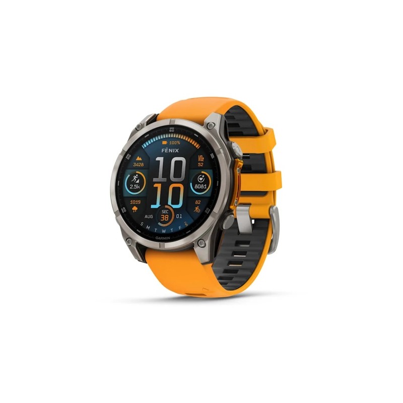 Garmin Fenix 8 Išmanusis laikrodis 47 mm AMOLED Sapphire,Titanium,Spark orange/Graphite sil. band