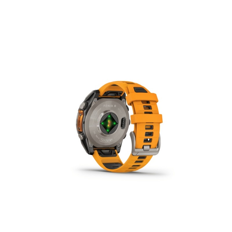 Garmin Fenix 8 Išmanusis laikrodis 47 mm AMOLED Sapphire,Titanium,Spark orange/Graphite sil. band