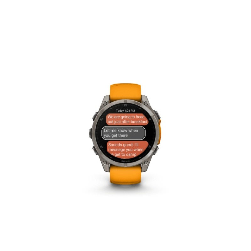 Garmin Fenix 8 Išmanusis laikrodis 47 mm AMOLED Sapphire,Titanium,Spark orange/Graphite sil. band