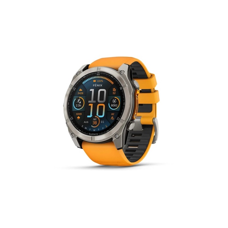 Garmin Fenix 8 Išmanusis laikrodis 51 mm AMOLED Sapphire,Titanium,Spark orange/Graphite sil. band