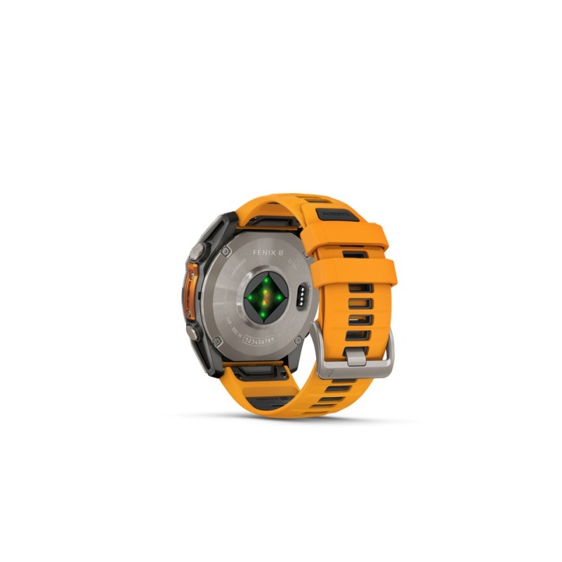 Garmin Fenix 8 Išmanusis laikrodis 51 mm AMOLED Sapphire,Titanium,Spark orange/Graphite sil. band