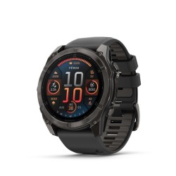 Garmin Fenix 8 Išmanusis laikrodis 51 mm AMOLED Sapphire,Carbon grey DLC,Black/Pebble grey sil. band
