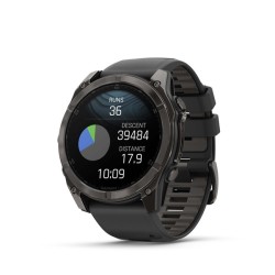 Garmin Fenix 8 Išmanusis laikrodis 51 mm AMOLED Sapphire,Carbon grey DLC,Black/Pebble grey sil. band