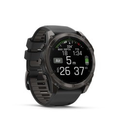Garmin Fenix 8 Išmanusis laikrodis 51 mm AMOLED Sapphire,Carbon grey DLC,Black/Pebble grey sil. band