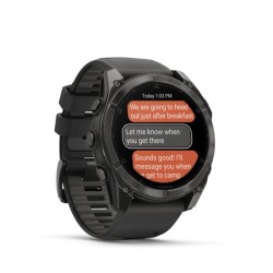 Garmin Fenix 8 Išmanusis laikrodis 51 mm AMOLED Sapphire,Carbon grey DLC,Black/Pebble grey sil. band