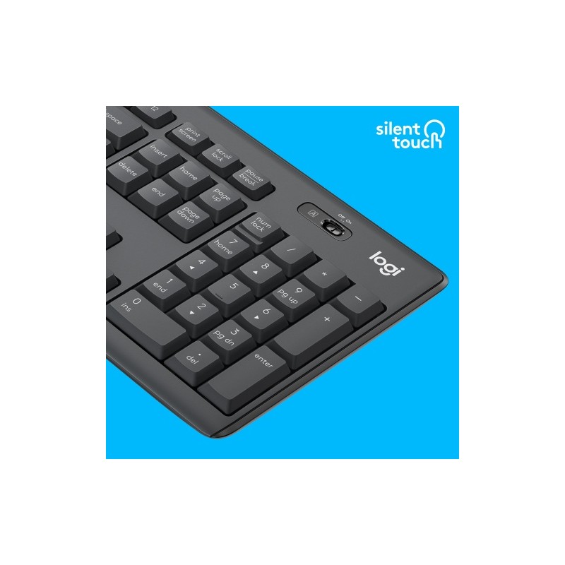 Logitech MK295 Silent Wireless Combo Belaidė klaviatūra, US Int, Graphite (SPEC)
