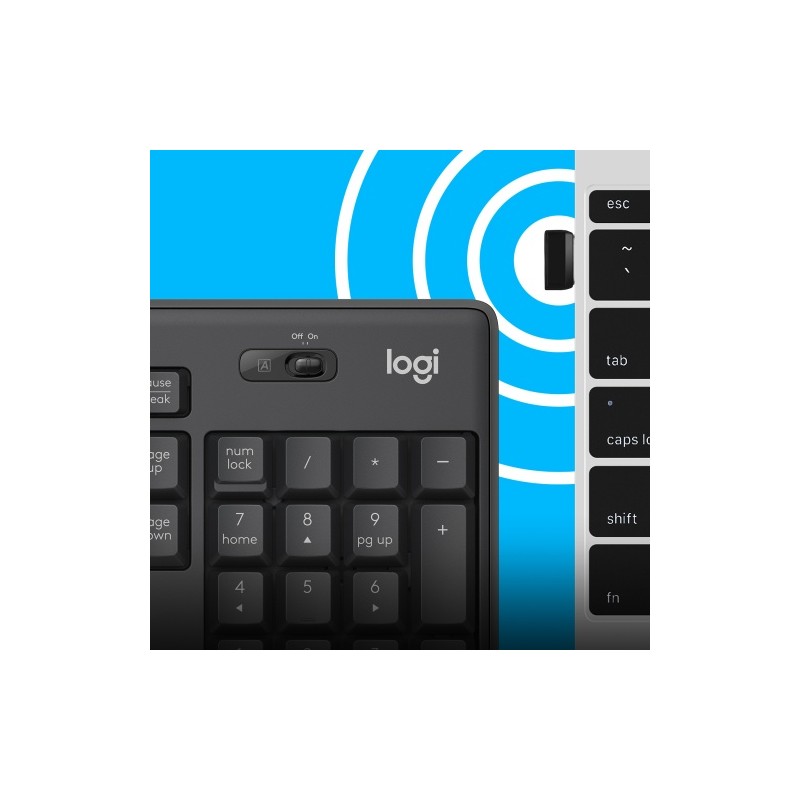 Logitech MK295 Silent Wireless Combo Belaidė klaviatūra, US Int, Graphite (SPEC)