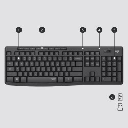 Logitech MK295 Silent Wireless Combo Belaidė klaviatūra, US Int, Graphite (SPEC)