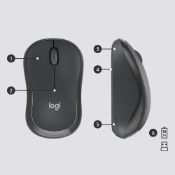 Logitech MK295 Silent Wireless Combo Belaidė klaviatūra, US Int, Graphite (SPEC)