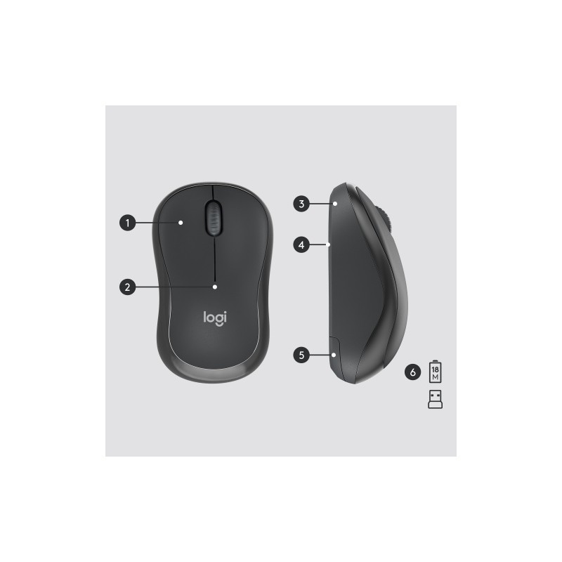 Logitech MK295 Silent Wireless Combo Belaidė klaviatūra, US Int, Graphite (SPEC)