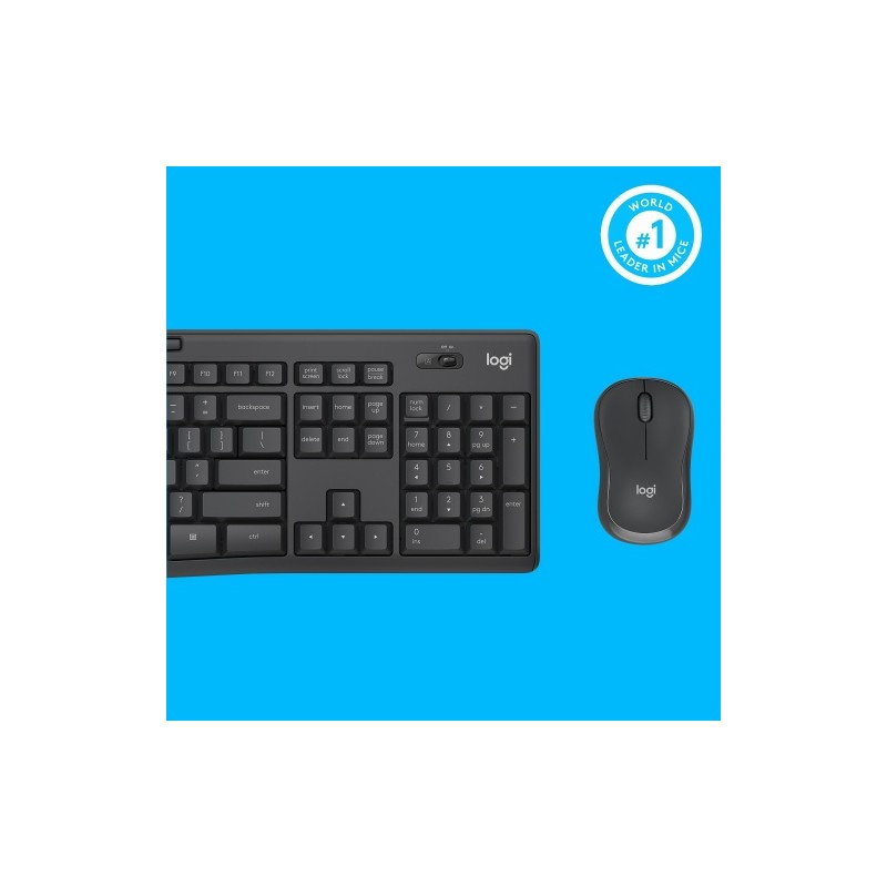 Logitech MK295 Silent Wireless Combo Belaidė klaviatūra, US Int, Graphite (SPEC)