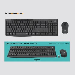 Logitech MK295 Silent Wireless Combo Belaidė klaviatūra, US Int, Graphite (SPEC)