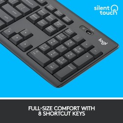 Logitech MK295 Silent Wireless Combo Belaidė klaviatūra, US Int, Graphite (SPEC)