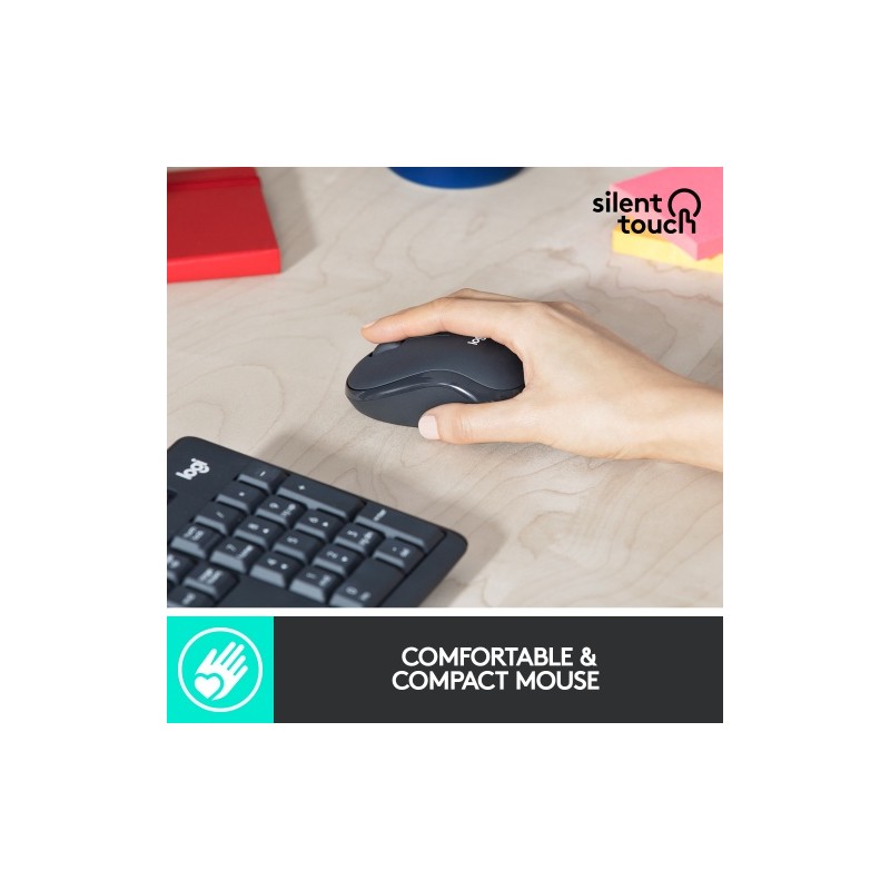 Logitech MK295 Silent Wireless Combo Belaidė klaviatūra, US Int, Graphite (SPEC)