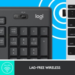 Logitech MK295 Silent Wireless Combo Belaidė klaviatūra, US Int, Graphite (SPEC)