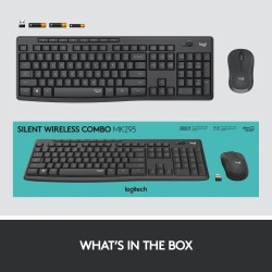 Logitech MK295 Silent Wireless Combo Belaidė klaviatūra, US Int, Graphite (SPEC)
