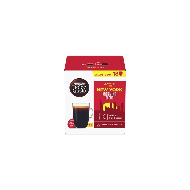 Nescafe Dolce Gusto New York Morning Blend Grande kava, 18 kapsulių dėžutėje