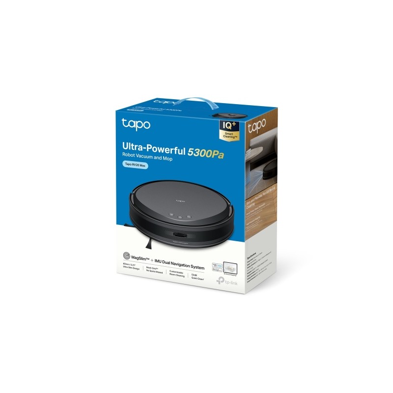 TP-Link Tapo RV20 Max Dulkių siurblys robotas, Juoda
