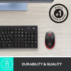 Logitech M190 Full-Size Belaidė pelė, RF Wireless, 1000 DPI, Raudona (SPEC)