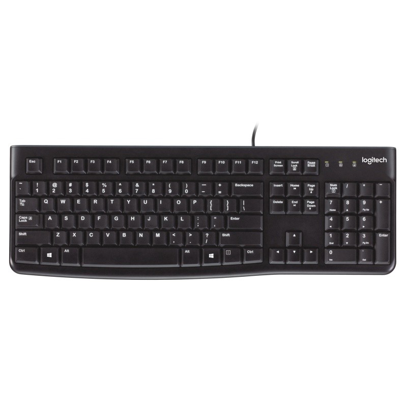 Logitech K120 Laidinė klaviatūra USB-A US Int, Juoda (SPEC)