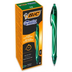 Bic Gelinis rašiklis Gel-Ocity Quick Dry, žalias, pakuotėje 12 vnt.
