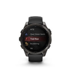 Garmin Fenix 8 Išmanusis laikrodis 47 mm AMOLED Sapphire,Carbon grey DLC,Black/Pebble grey sil. band