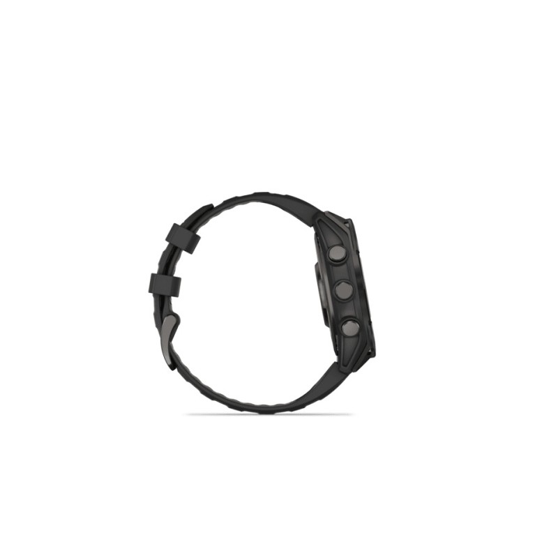 Garmin Fenix 8 Išmanusis laikrodis 47 mm AMOLED Sapphire,Carbon grey DLC,Black/Pebble grey sil. band