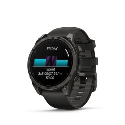 Garmin Fenix 8 Išmanusis laikrodis 47 mm AMOLED Sapphire,Carbon grey DLC,Black/Pebble grey sil. band