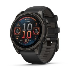 Garmin Fenix 8 Išmanusis laikrodis 47 mm AMOLED Sapphire,Carbon grey DLC,Black/Pebble grey sil. band