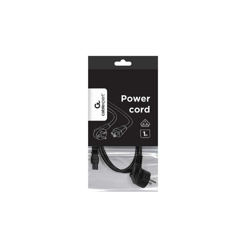 Gembird PC-186-ML12-1M Maitinimo kabelis CEE 7/7 (Type-F) to C5, 1 m, Juoda