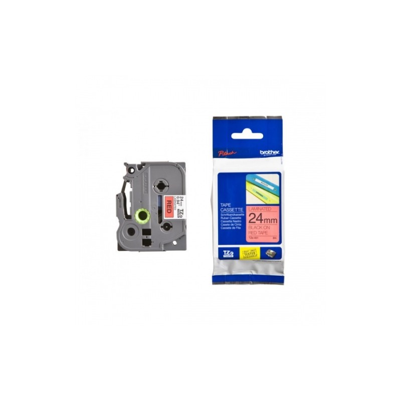 Brother TZe-451 (TZe451) Laminuotos ženklinimo juostos kasetė, Black on Red 24mm, 8m
