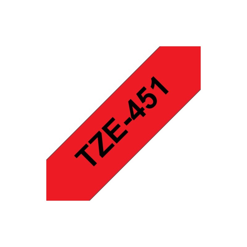Brother TZe-451 (TZe451) Laminuotos ženklinimo juostos kasetė, Black on Red 24mm, 8m