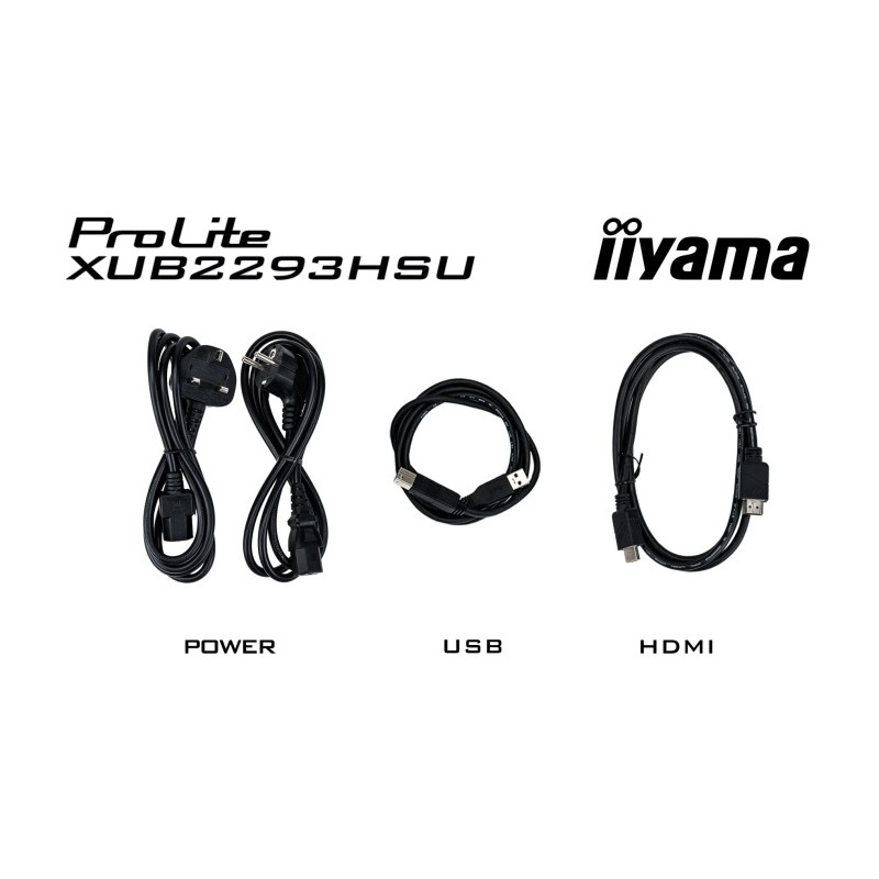 iiyama ProLite XUB2293HSU-B7 Monitorius 21.5'' IPS FHD 1920x1080, 1 ms, 300 cd/m2, 100 Hz, Juoda