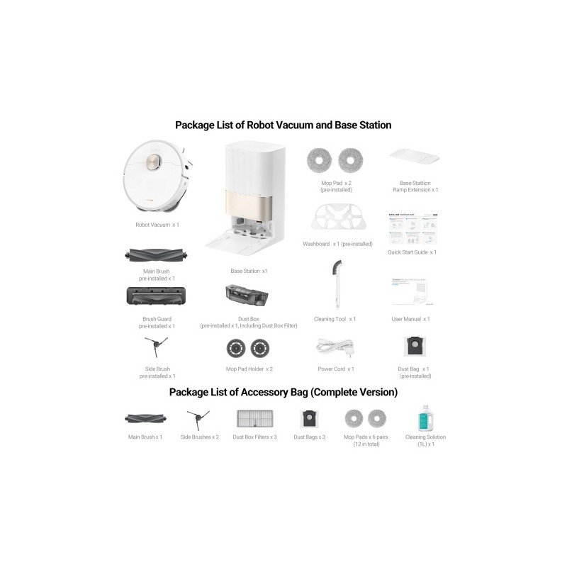 Dreame X40 Ultra Complete Dulkių siurblys robotas, Balta (12 mėnesių garantija)