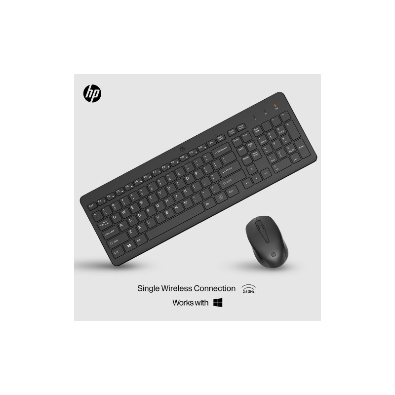 HP 330 Combo Belaidė klaviatūra + pelė RF Wireless US Int, Juoda